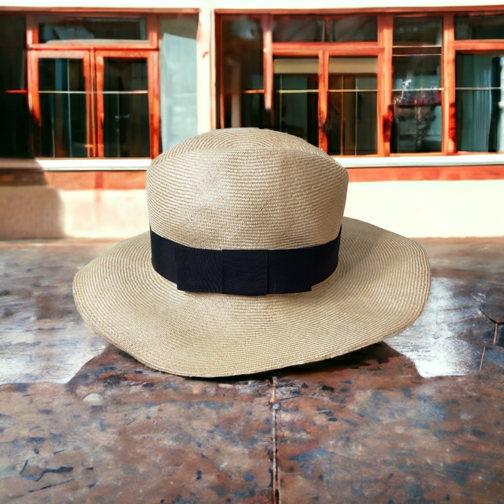 Vintage 80's Fedora Liz Clairborne Exotic Safari Panama Cuba Coastal Beach Sun - Picture 8 of 8